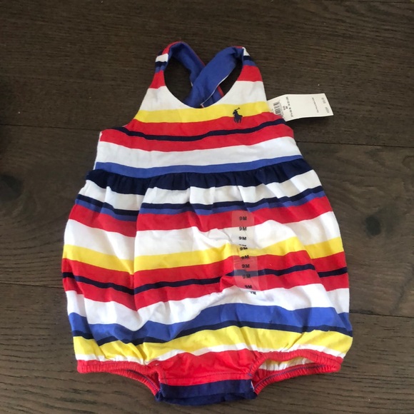 Ralph Lauren Other - Ralph Lauren Baby Girls Striped Romper 9M NWT